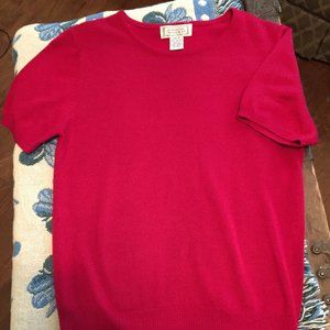 Ruby Red Short Sleeve Light KnitTop